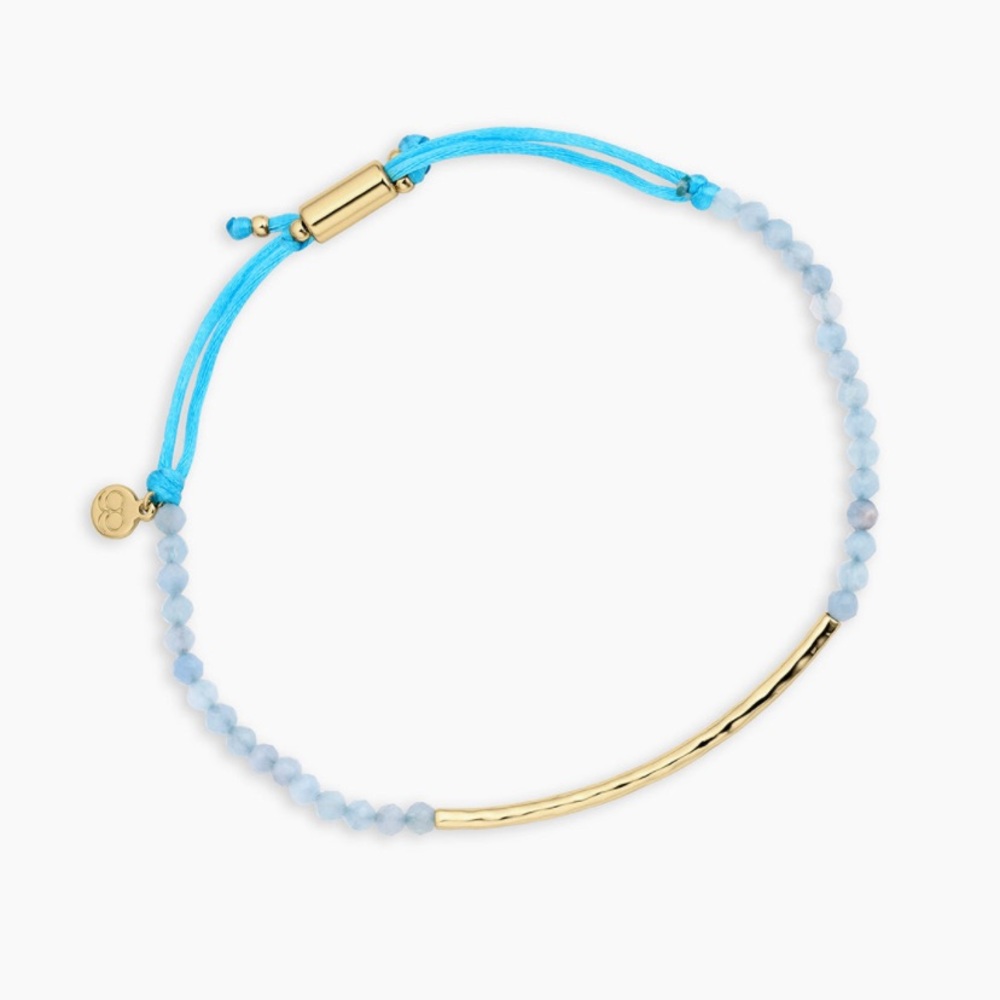 Gorjana Power Gemstone Bracelet Aquamarine (Truth) & 18K Gold Plated - NWOT